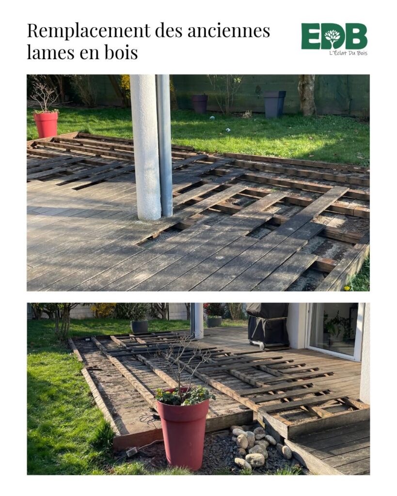 Pendant le chantier de rénovation de la terrasse à pfaffenhoffen